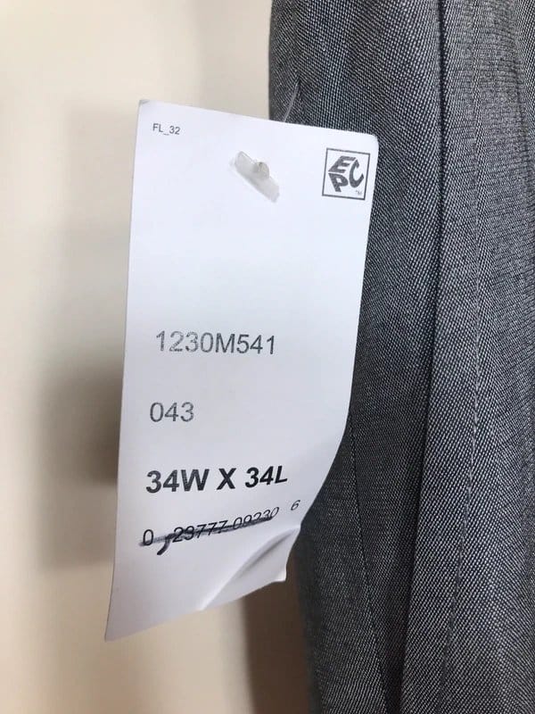 Kenneth Cole Kenneth Cole Reaction Men's 34 x 34 Slim Grey Flat Front Dress Pants - 1