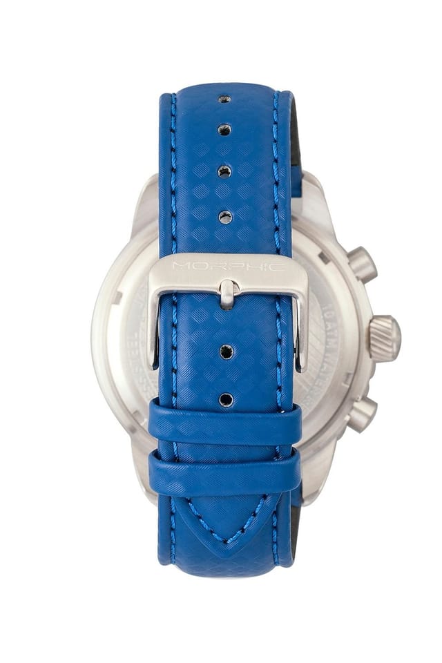 Morphic Morphic Men's M51 Series Chronograph Leather-Band Watch with Date in Blue - 2