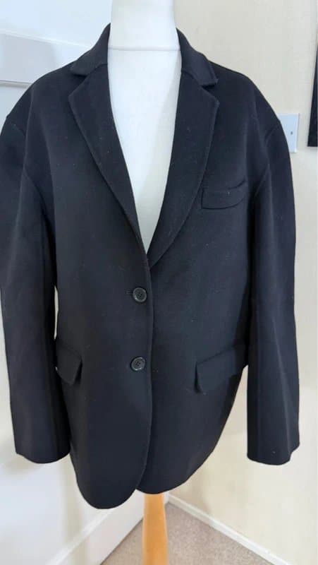 Anine Bing Anine Bing Black Wool Cashmere Blend Tailored Blazer -Size M