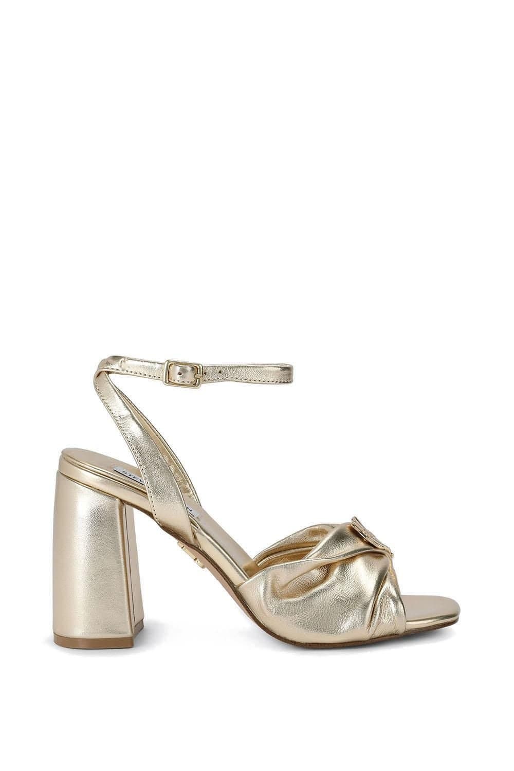 Steve Madden Steve Madden Gold Leather High-Heeled Sandals