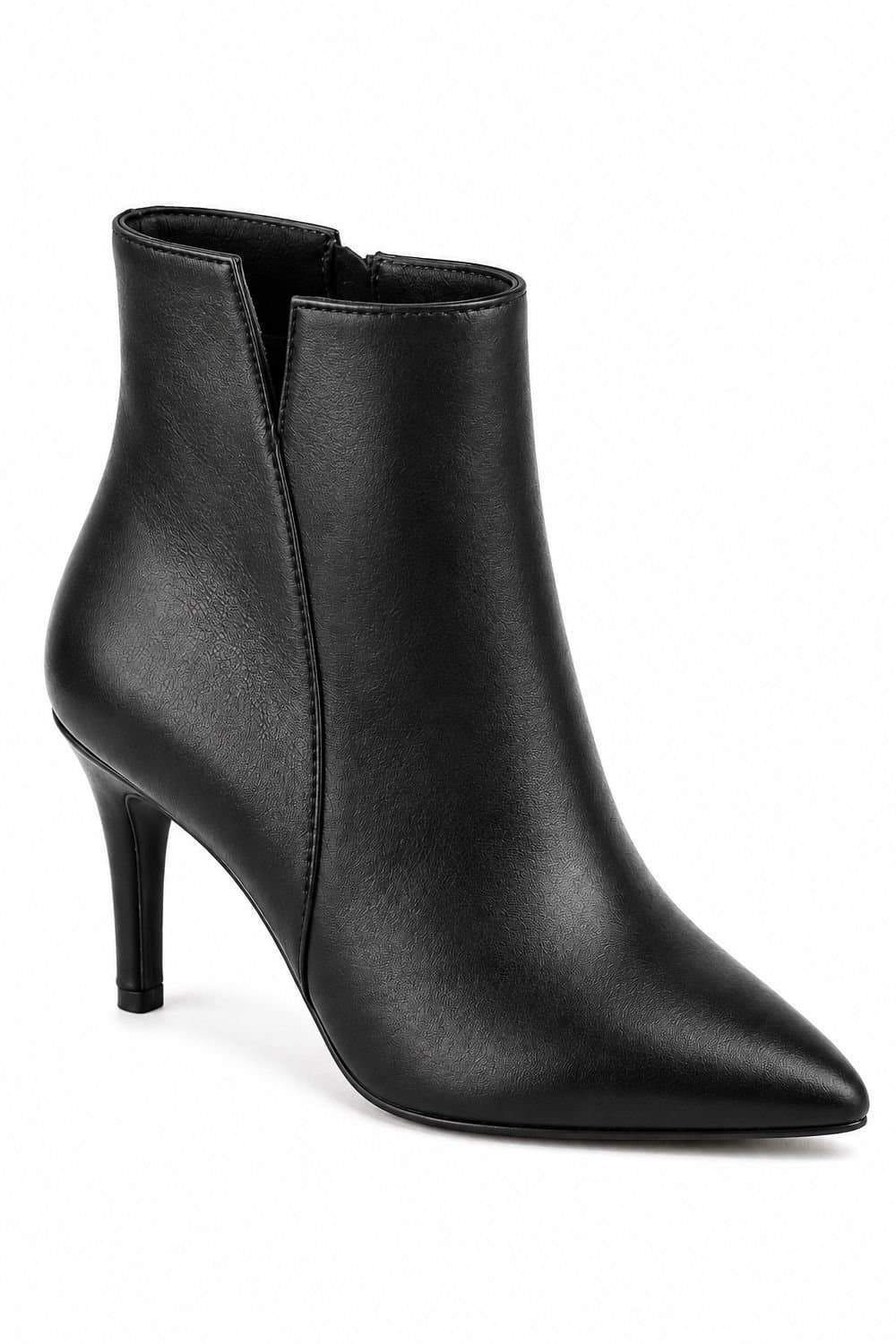 Spot On Spot On Women's Pointed Toe Stiletto Ankle Boots In Jet Black