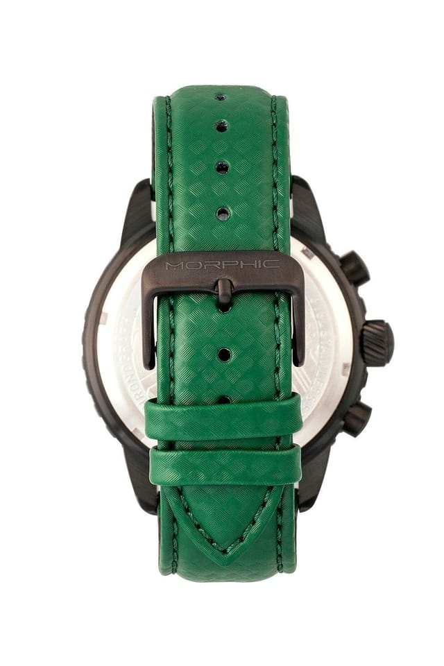 Morphic Morphic Men's M51 Series Chronograph Leather-Band Watch with Date in Green - 2