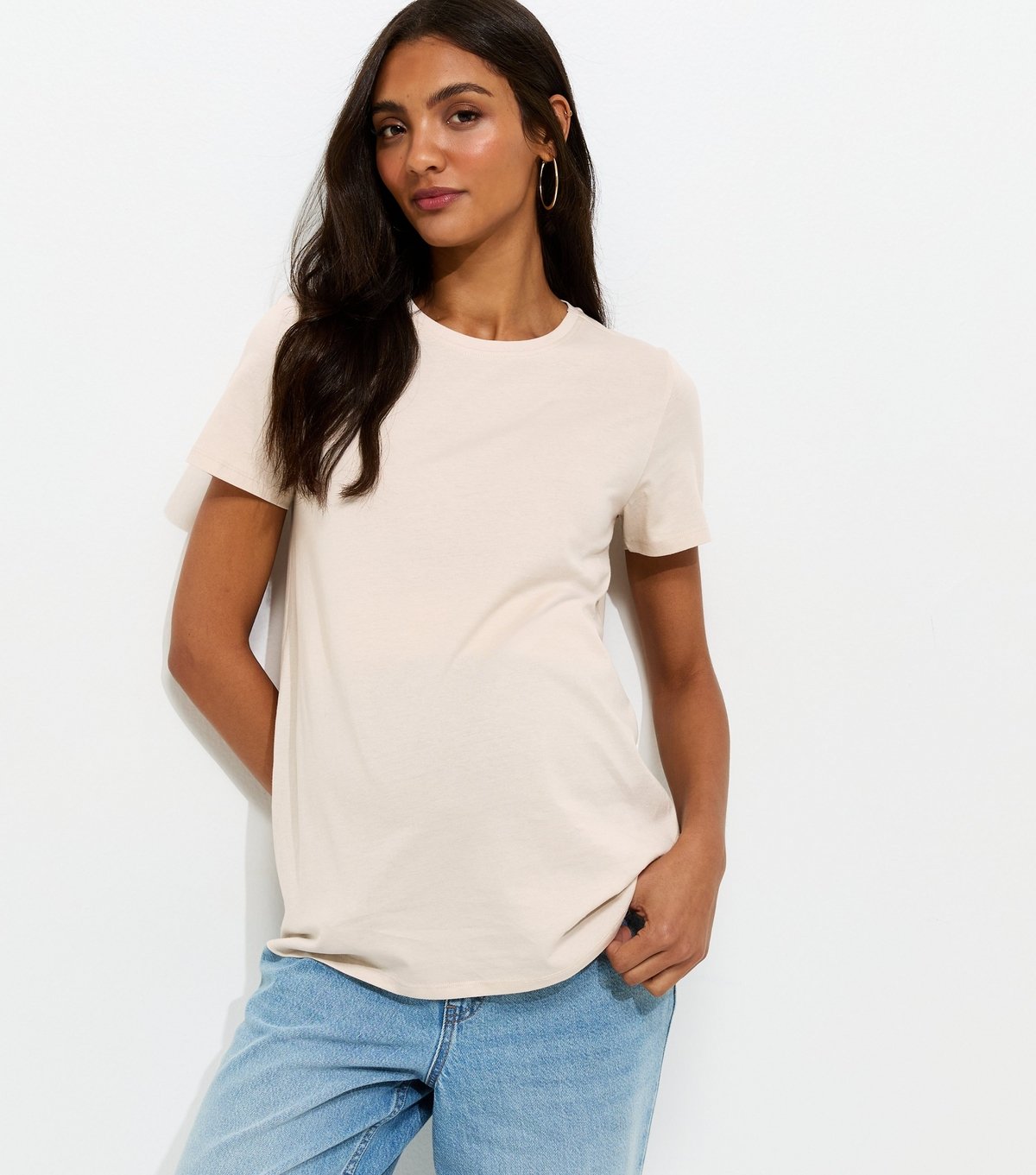 New Look Women's Maternity Stone Crew Neck T-Shirt New Look - 2