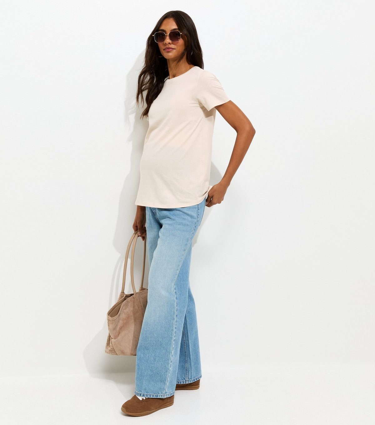 New Look Women's Maternity Stone Crew Neck T-Shirt New Look - 3