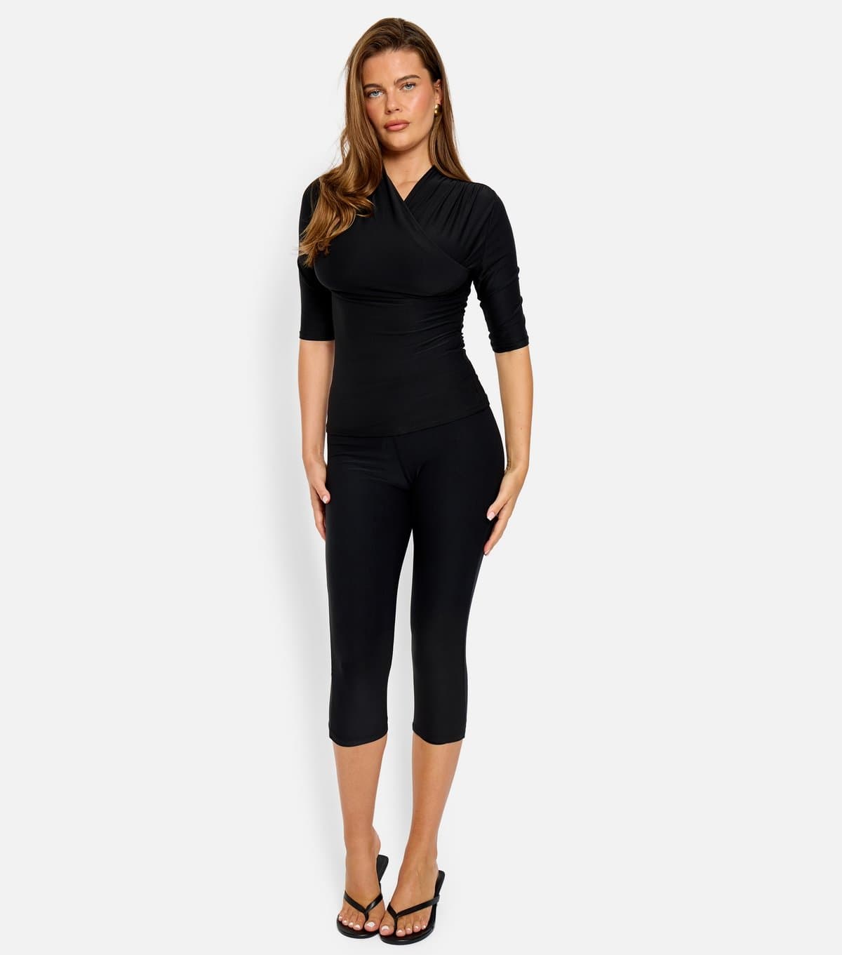 Public Desire Women's Black Jersey Wrap Neck Top Public Desire New Look
