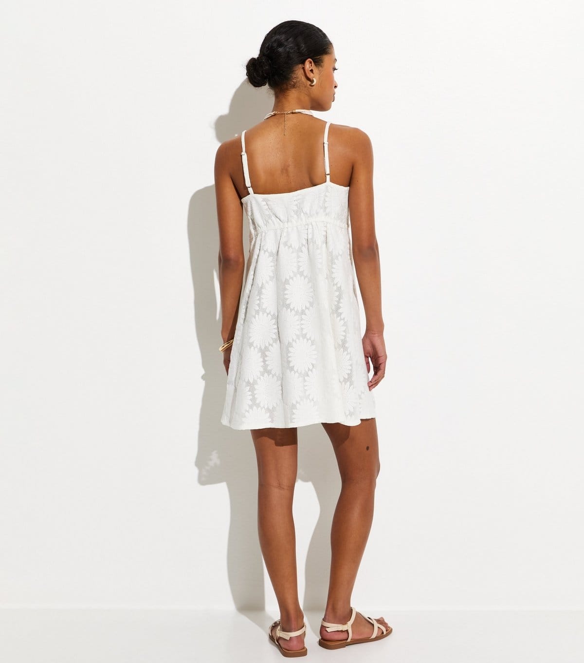 New Look Women's White Floral Lace Beach Mini Dress New Look - 4