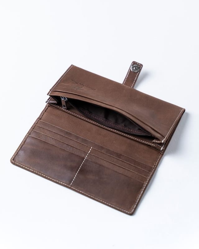 Alexander Pace Alexander Pace Men's 'Alberta' Long Leather Vintage Wallet in Brown - 2