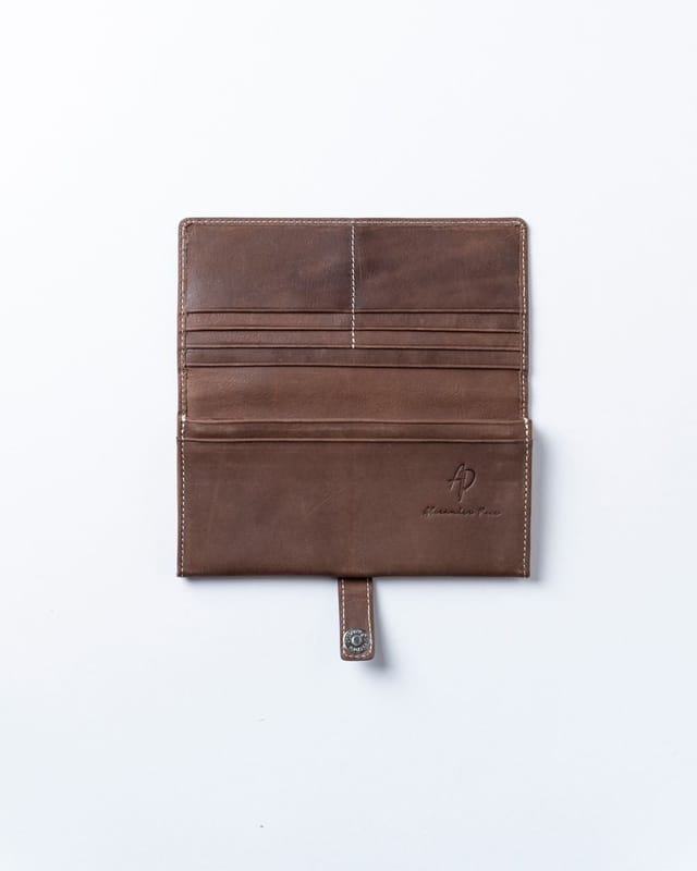 Alexander Pace Alexander Pace Men's 'Alberta' Long Leather Vintage Wallet in Brown - 3