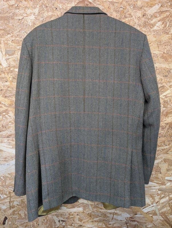 gurteen Gurteen Jacket Large 44 L Wool Tweed Norfolk Herringbone Khaki Green Country