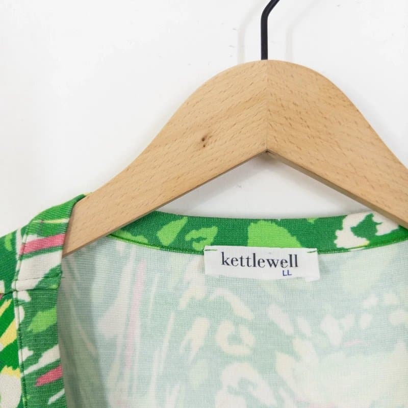 Kettlewell Kettlewell Ophelia Wrap Dress Size LL 16 Spring Green Leopard Print RRP £119