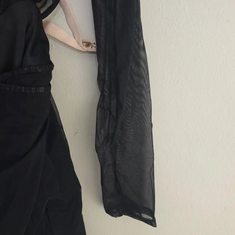Oh Polly Oh Polly Long Sleeve Layered Corset Mini Dress in Black Size 10