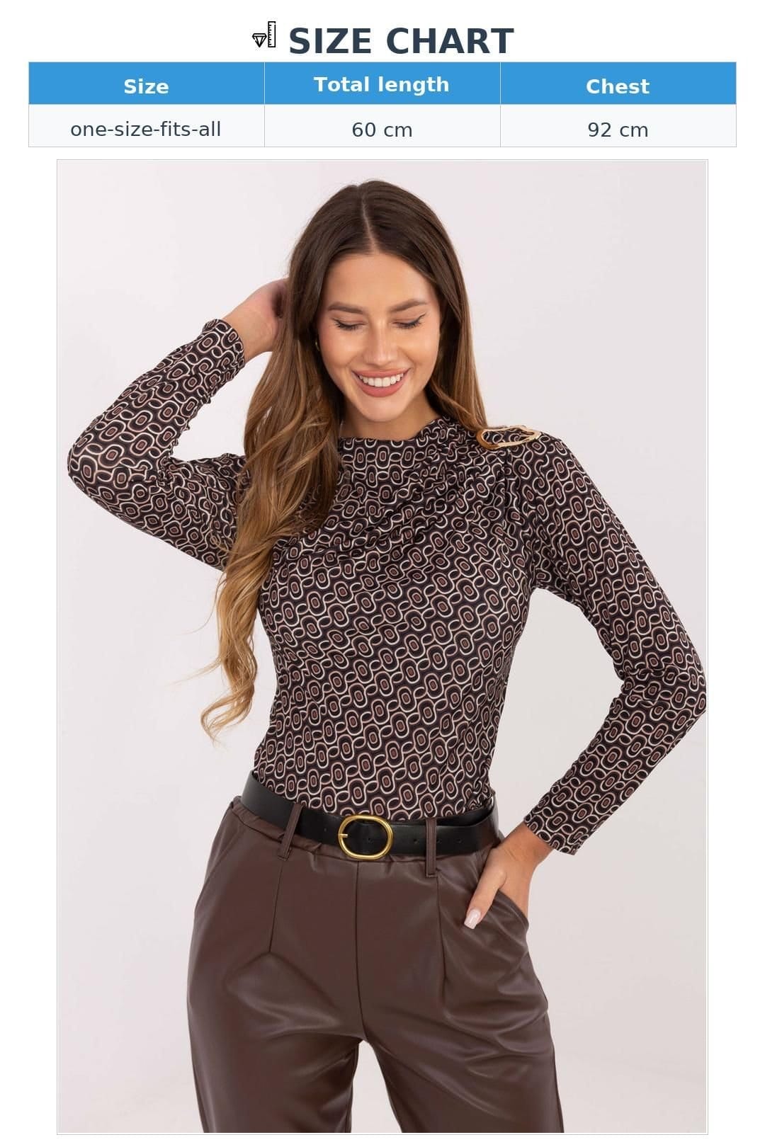 Love Lace Love Lace Women's Elegant Viscose Polyester Blouse with Clasp in Black - 4