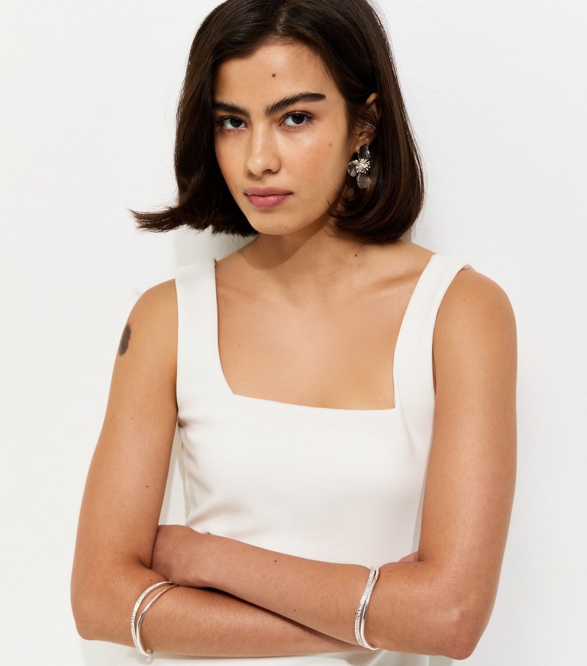 New Look Women's White 2-in-1 Polka Dot Midi Dress New Look - 3