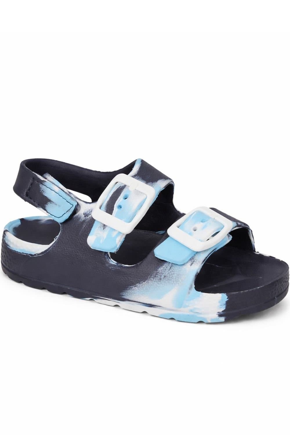 Spot On Spot On Men's Double Buckle Adjustable Strap Sandals in Dark Blue