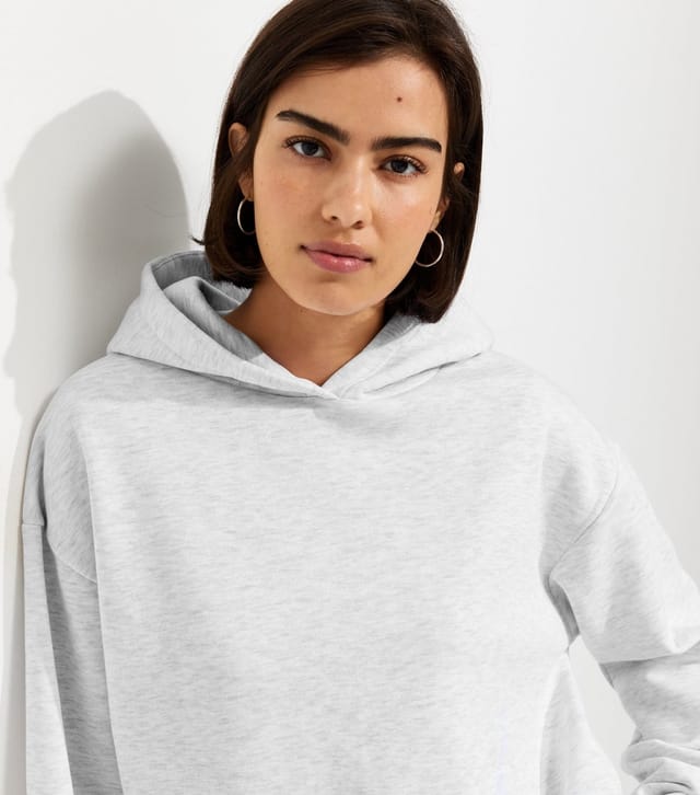 New Look Women's Grey Oversized Jersey Hoodie New Look - 2
