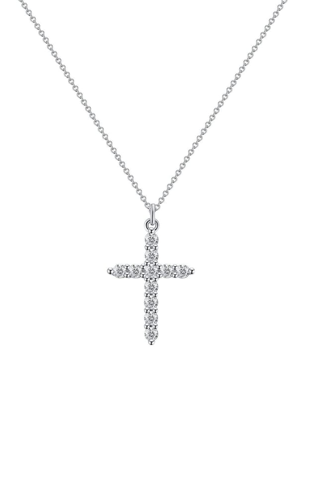 Lovii Lovii Women's Timeless Cross Pendant Necklace with Radiant Detailing in Silver - 3