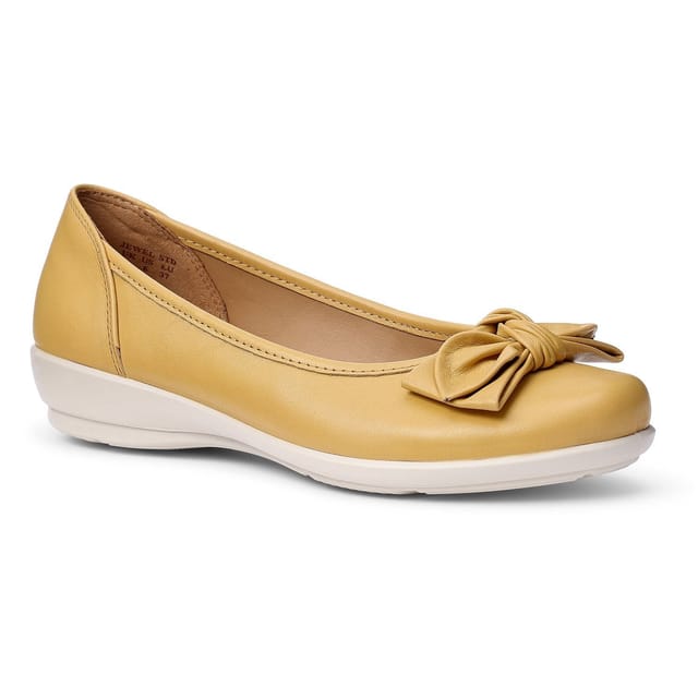 Hotter Hotter Women's 'Jewel' Ballerina Pumps in Mustard - 2