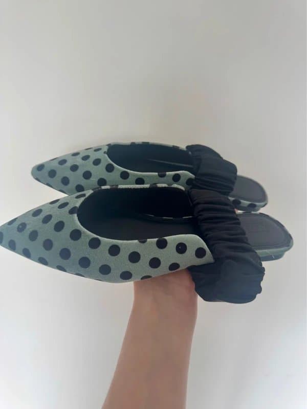 ASOS ASOS 8 flat pointed shoes velvet polka dot pumps