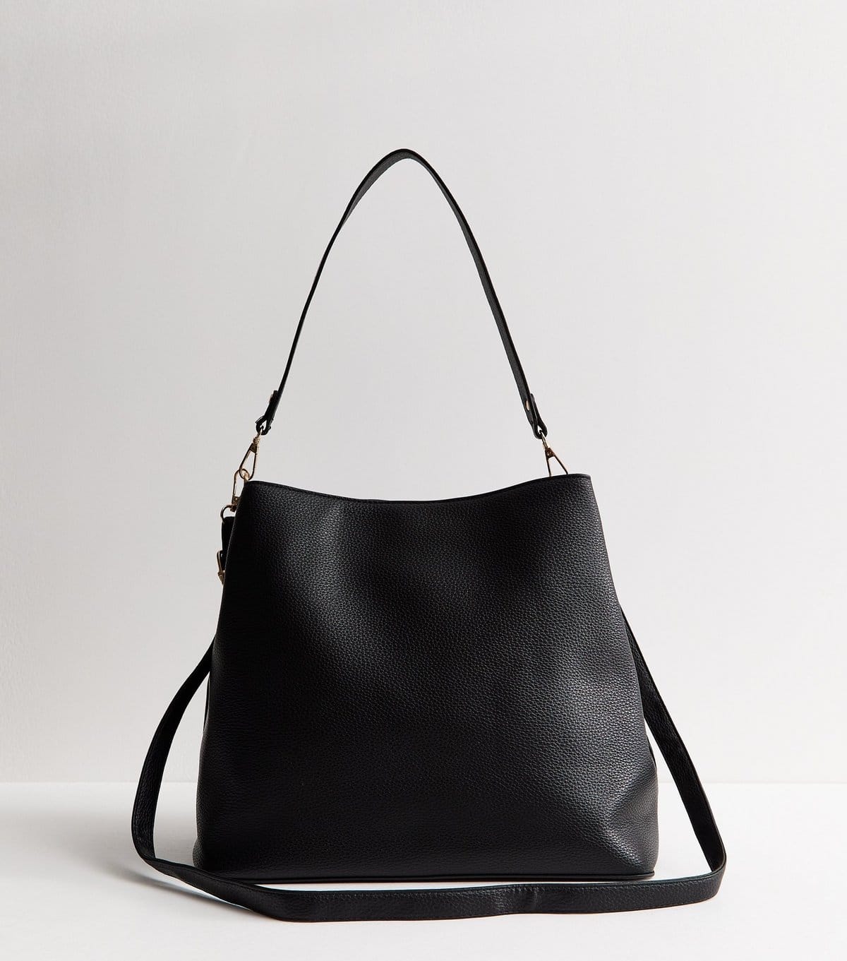 New Look Black Faux-Suede Panel Triple Compartment Tote Bag Vegan New Look - 4