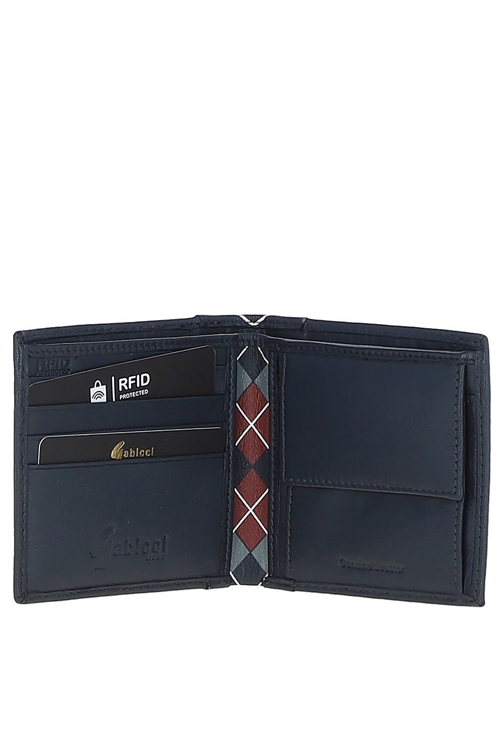 Gabicci GABICCI Men's Real Leather 4 Card Bilfold Wallet in Dark Navy - 2