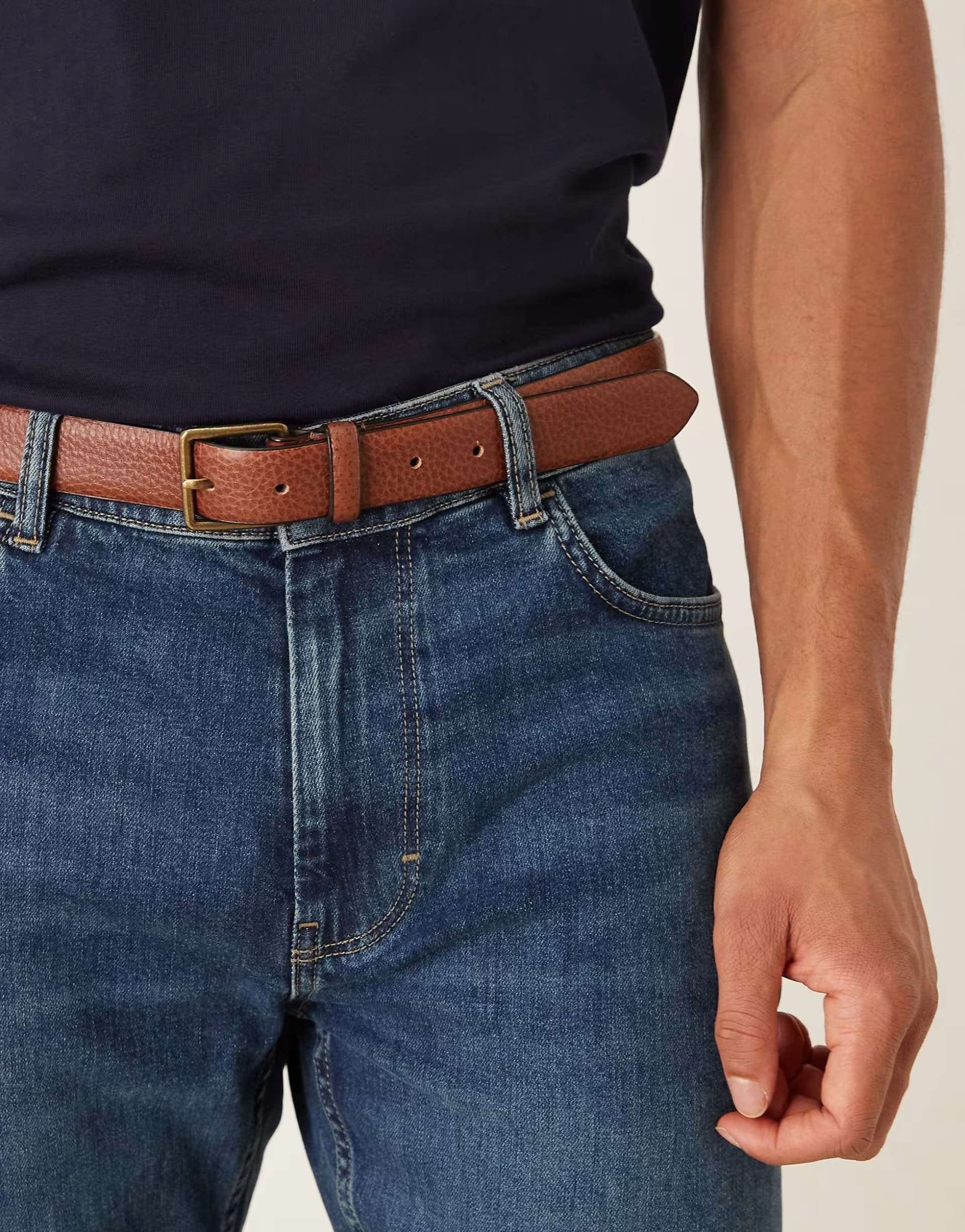 ASOS ASOS Tan 100% Leather Vintage Belt