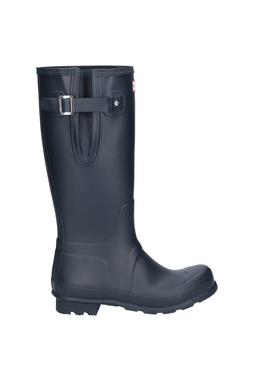 Hunter Hunter Men's 'Original Side Adjustable' Rubber Patterned Wellington Boots in Navy - 4