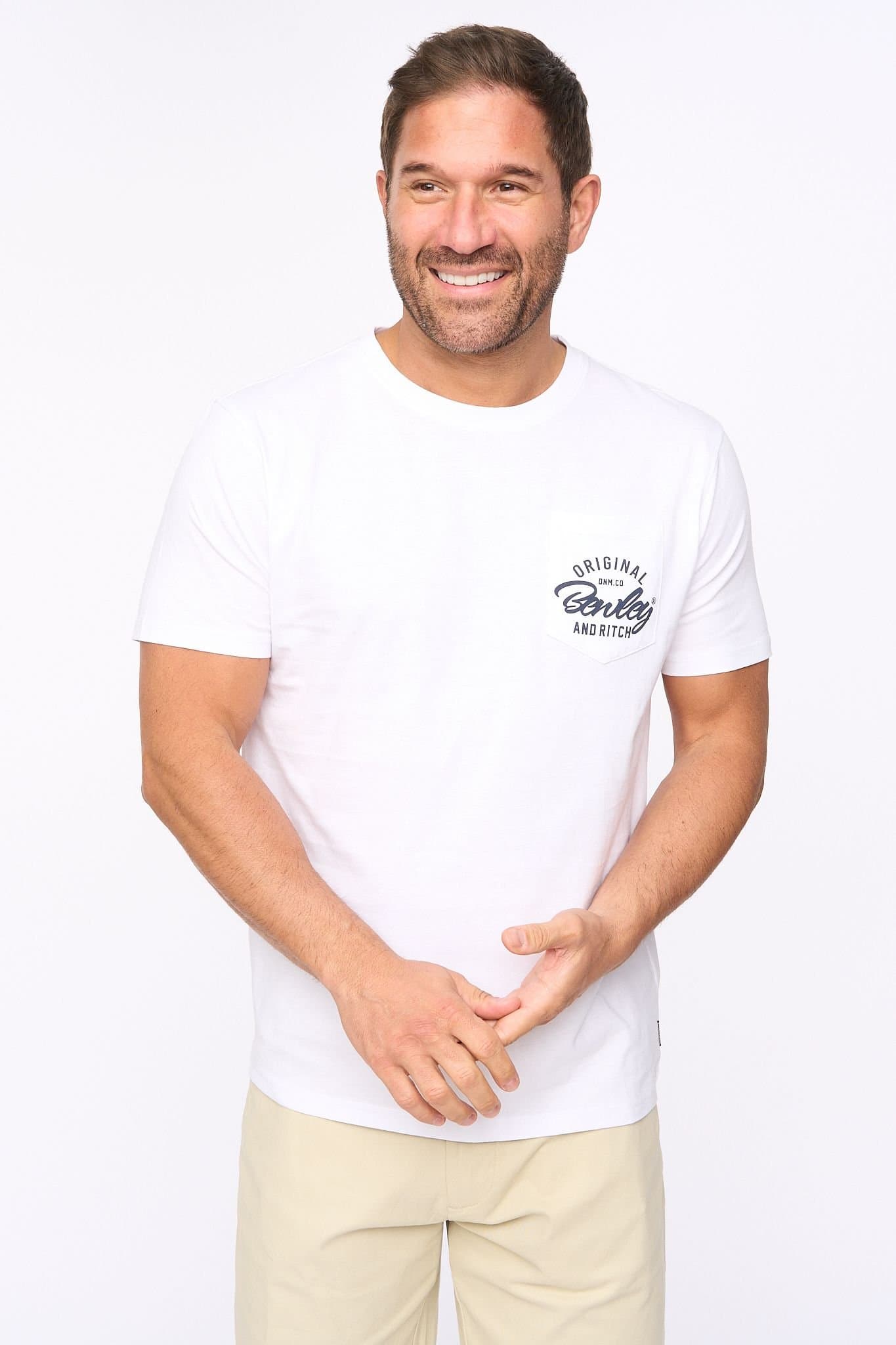 Bewley&Ritch Bewley&Ritch Men's White Cotton Crew Neck T-Shirt