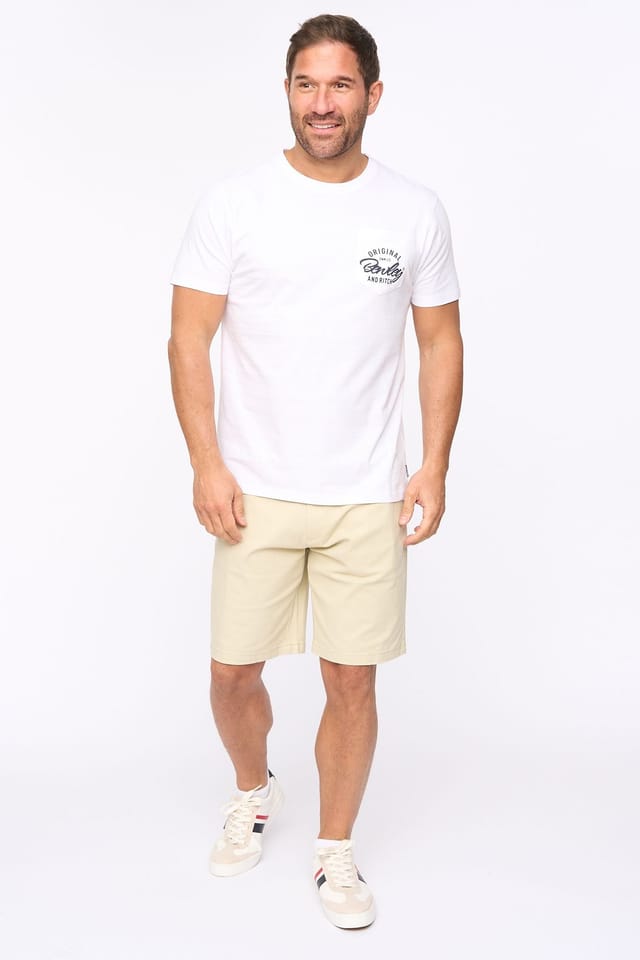 Bewley&Ritch Bewley&Ritch Men's Milestan 100% Cotton Crew Neck Short Sleeve T-Shirt in White - 3