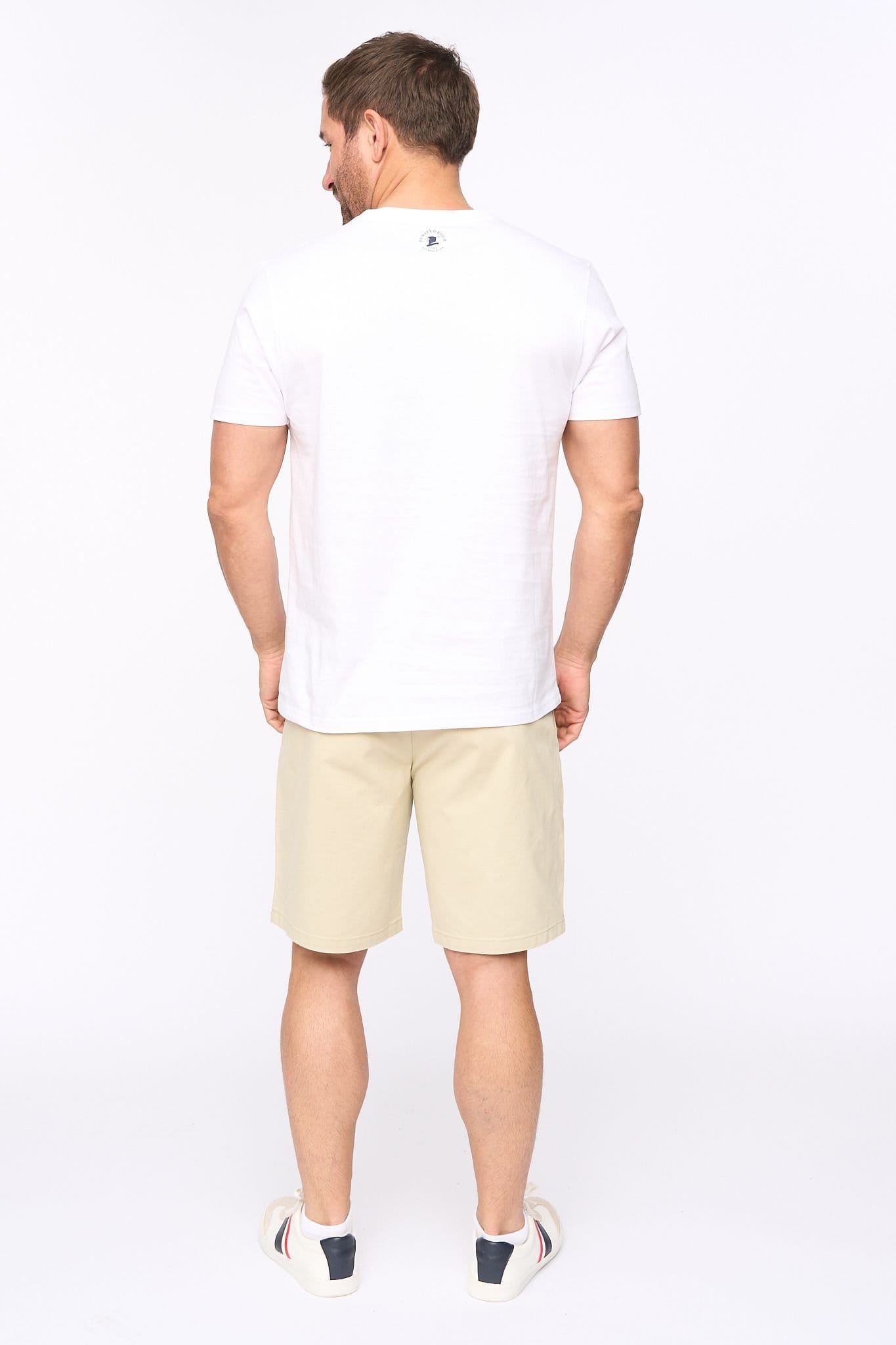 Bewley&Ritch Bewley&Ritch Men's Milestan 100% Cotton Crew Neck Short Sleeve T-Shirt in White - 4