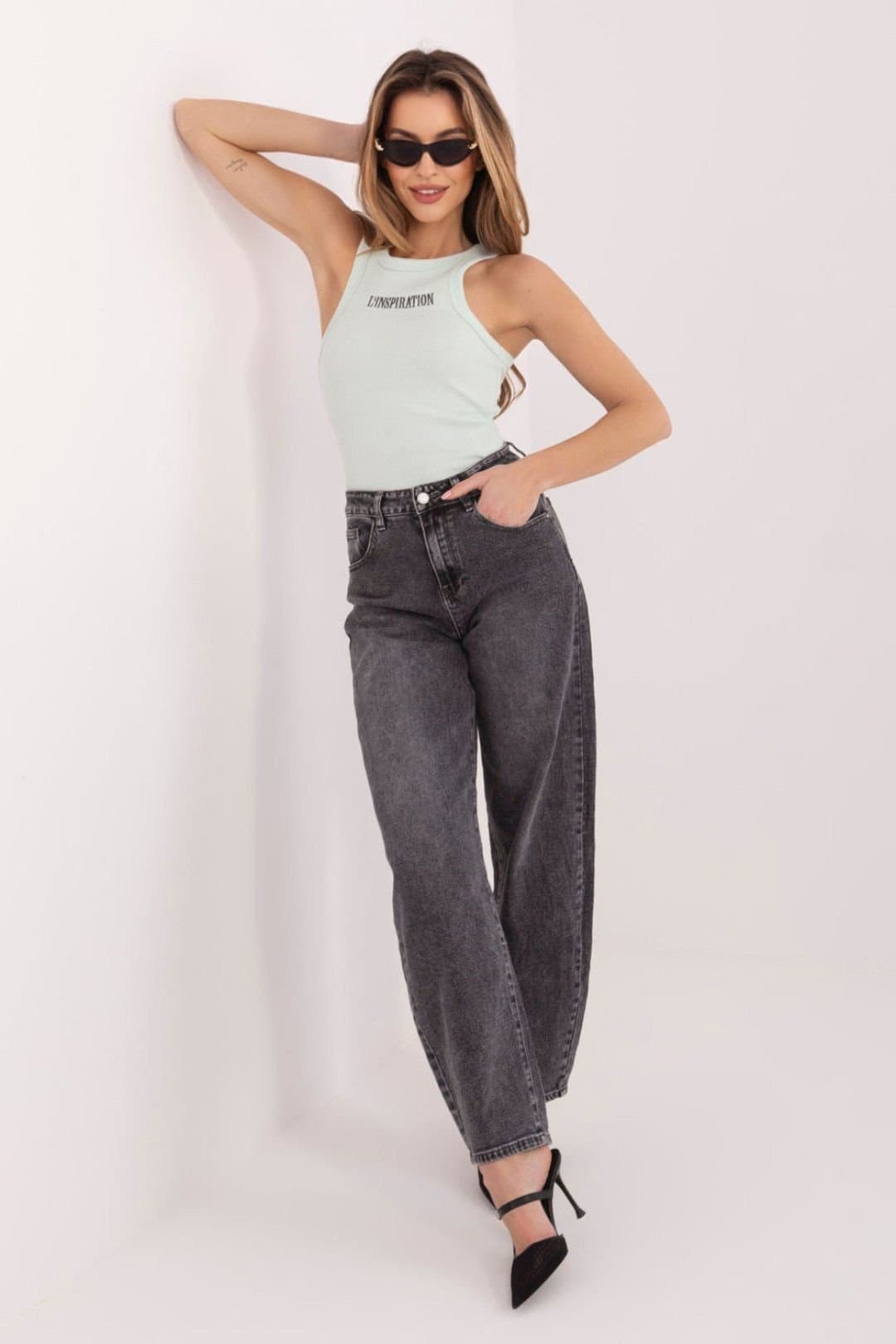 Love Lace Love Lace Women's Embroidered Sleeveless Ribbed Cotton Top in Green