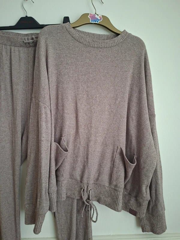 George George Asda Mocha Knit Loungewear Set | Size 20-22 | Soft Cosy 2-Piece