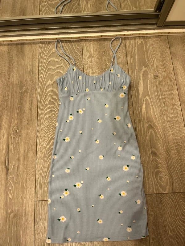 Bershka blue floral dress