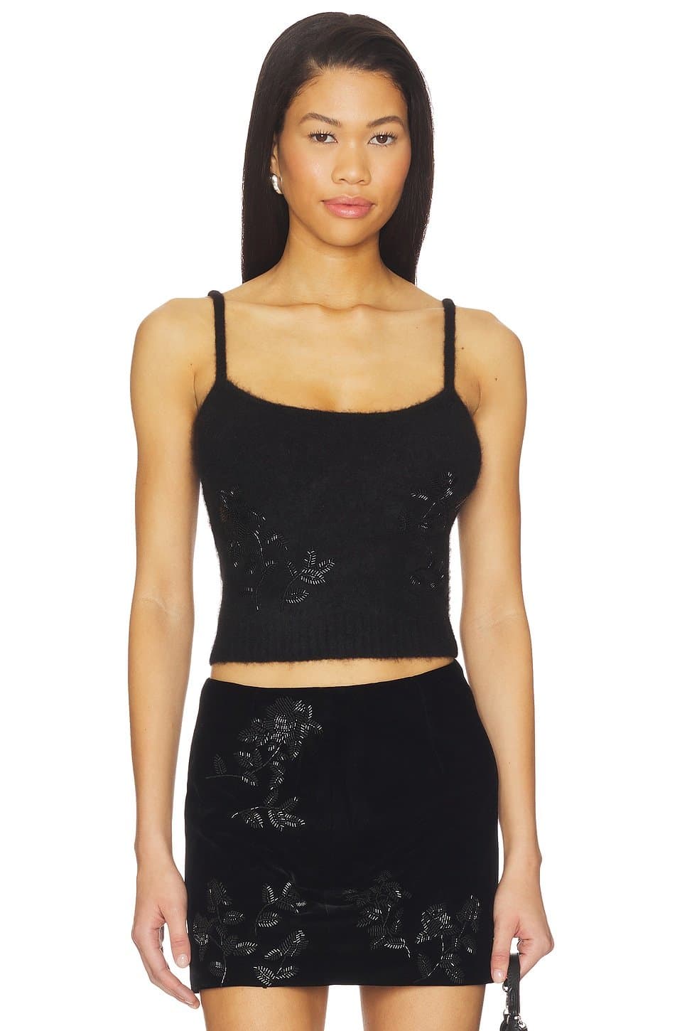 revolve Beaded Mohair Knit Top