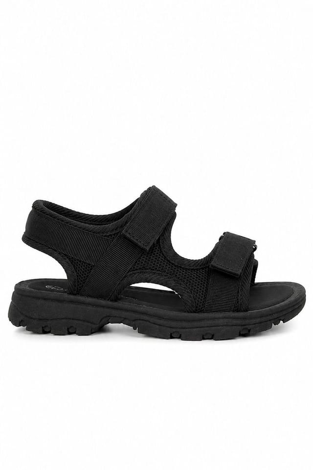 Spot On Spot On Men's Double Strap Trekking Sports Sandals in True Black - 2