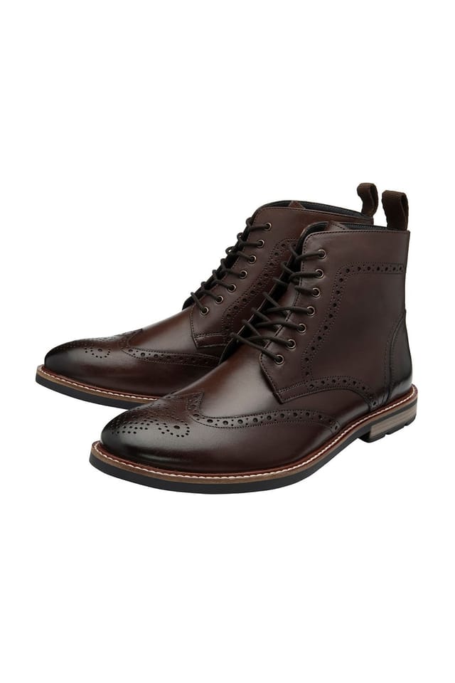 Frank Wright Frank Wright Men's 'Corby' Leather Lace-Up Boots in Brown - 2