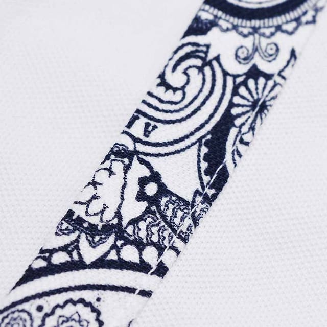 Lambretta Lambretta Men's SS24 Paisley Taped Polo Shirt in White - 2