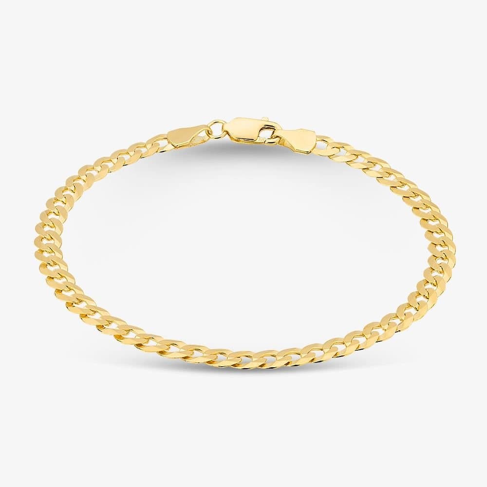 T.H.Baker T.H.Baker Women's 9ct Yellow Gold 7.5 Inch Curb Chain Bracelet UFC100 7.5