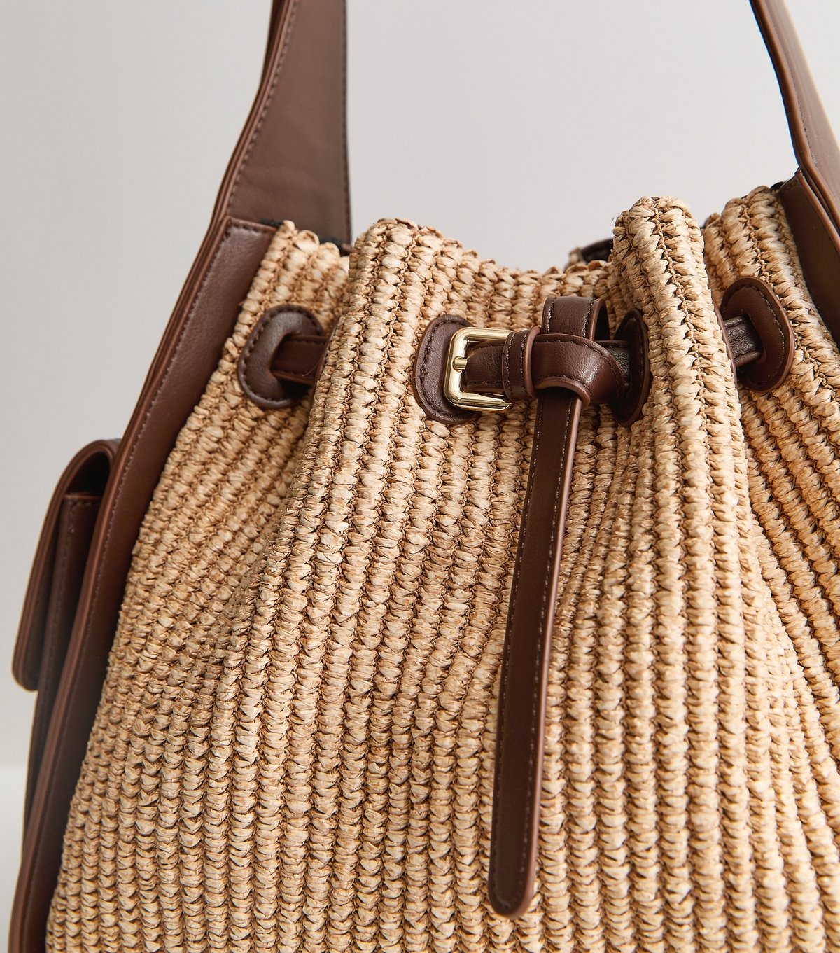 New Look Brown Woven Belted Bucket Bag New Look - 3