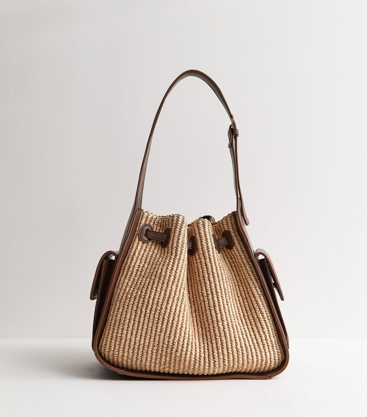 New Look Brown Woven Belted Bucket Bag New Look - 4