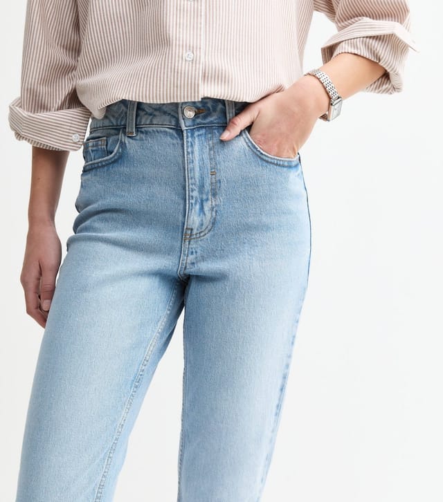 New Look Women's Pale Blue High Waist Tori Mom Jeans New Look - 3