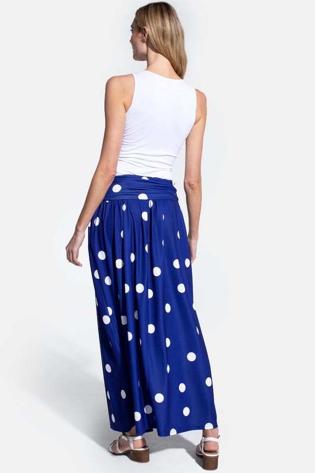 Hot Squash Hot Squash Women's Roll Top Maxi Skirt in Navy - 2