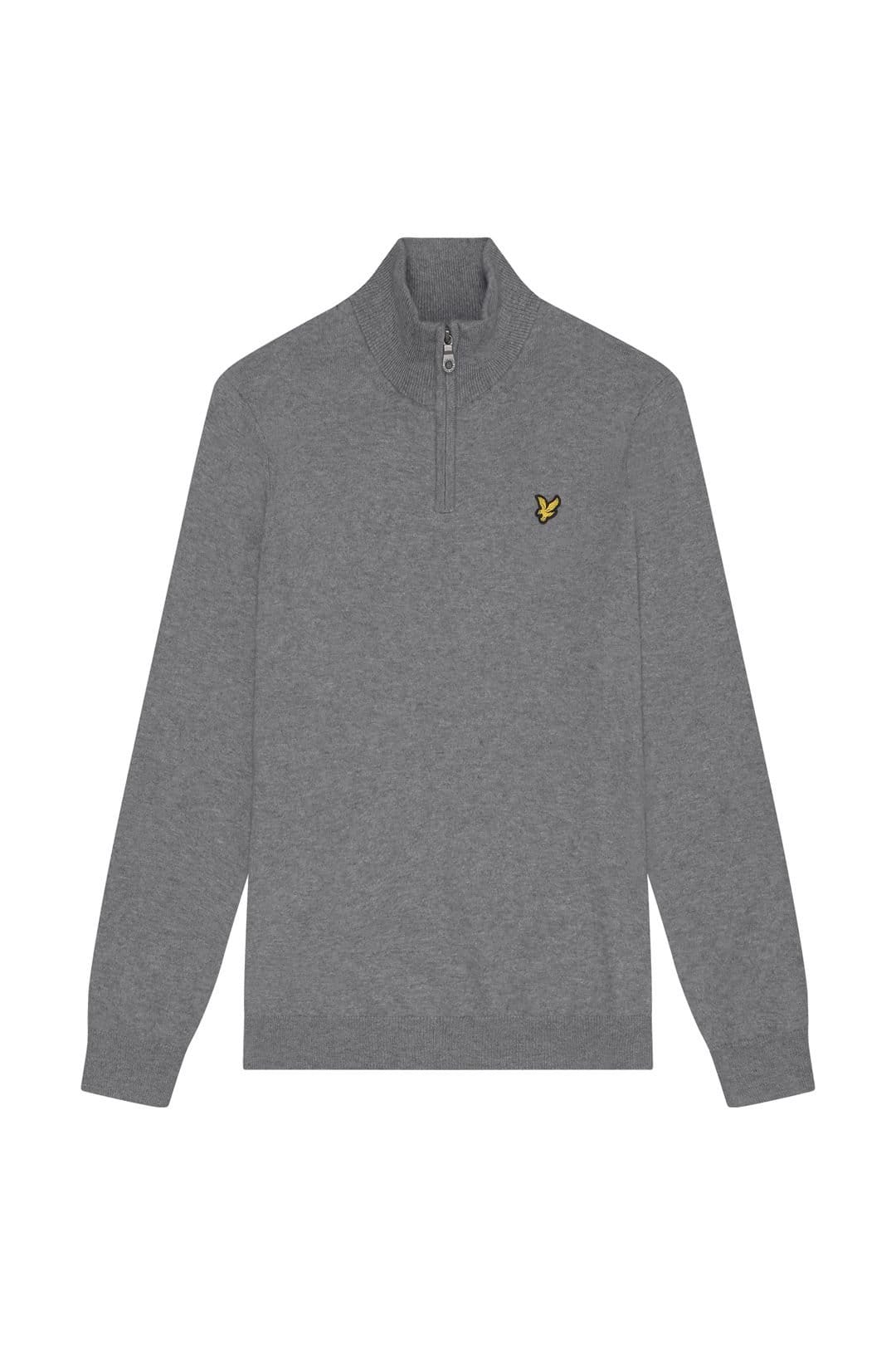 Lyle & Scott Men's Cotton Merino Quarter Zip Jumper Mid Grey Marl