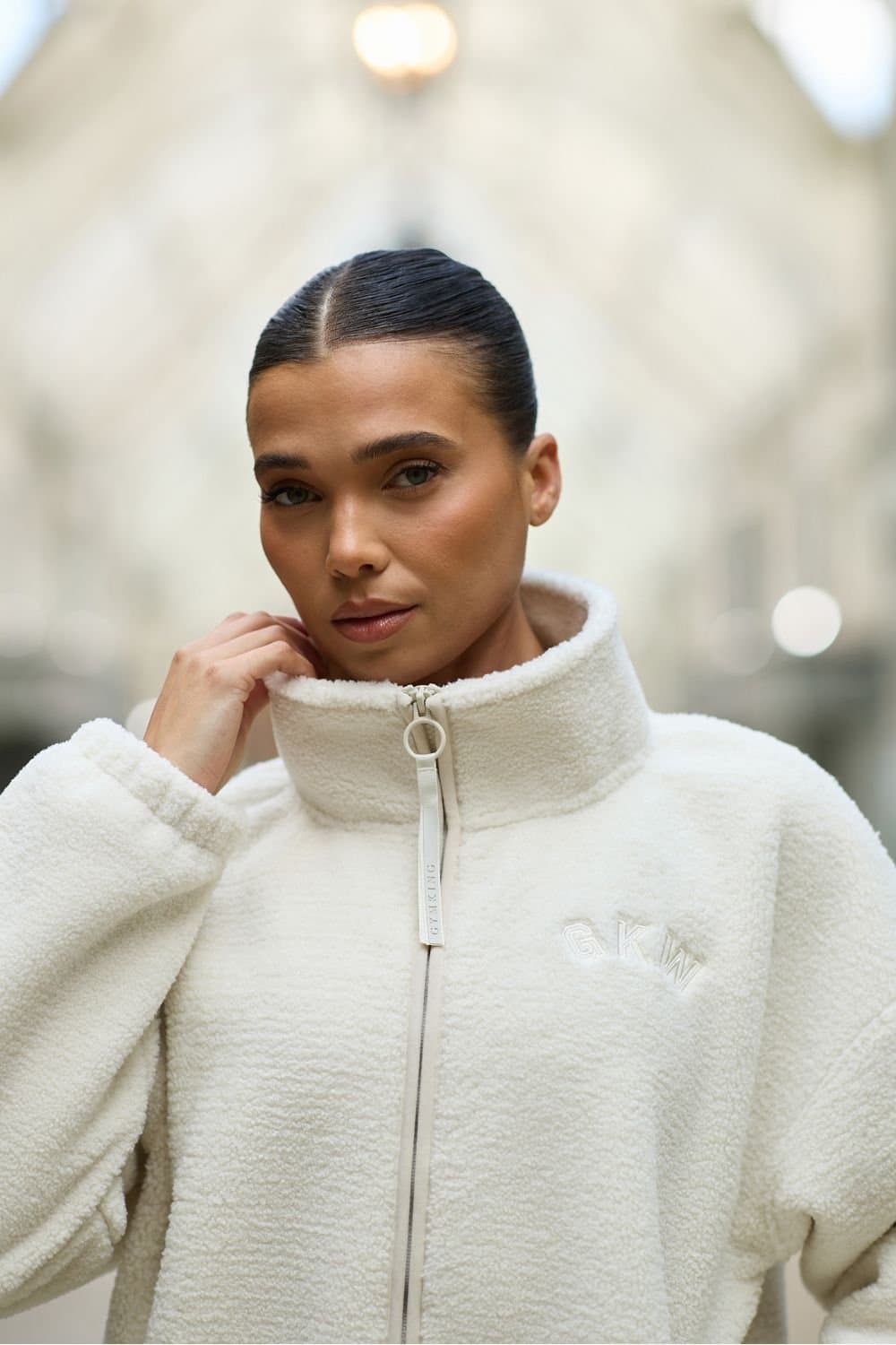 Gym King GYM KING Women's Borg Full Zip Cream Cream