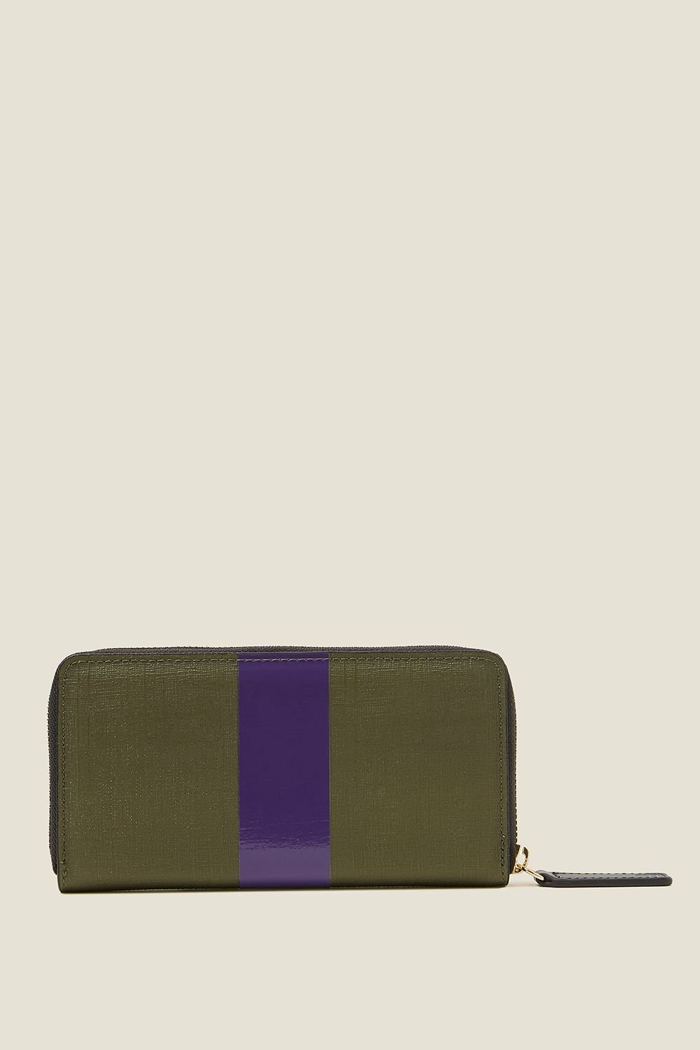 Orla Kiely Orla Kiely Women's Forget Me Not Wallet - Shiny Stripe Spruce Purple in Green - 4