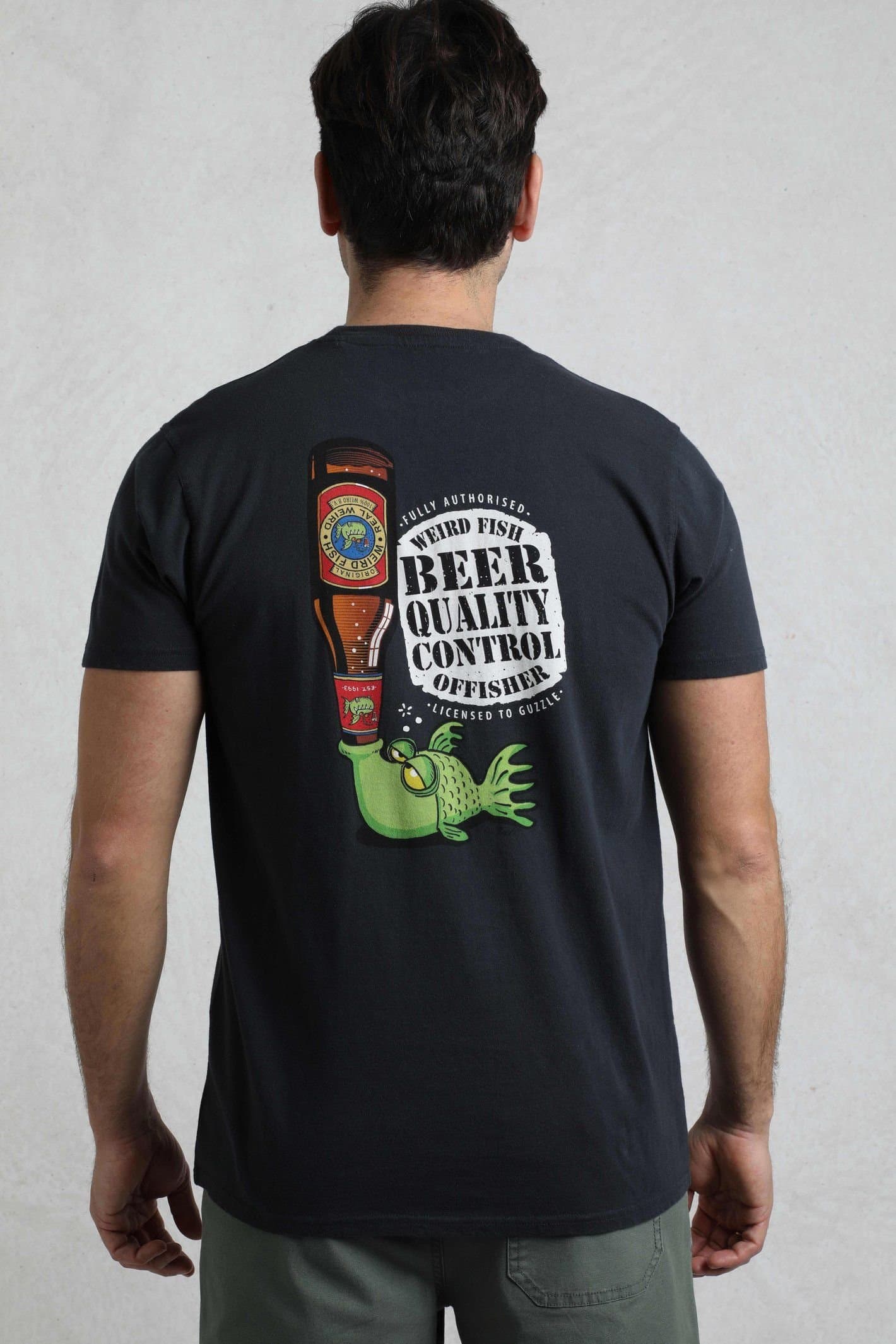 Weird Fish Weird Fish Men's Beer Offisher Artist T-Shirt in Navy