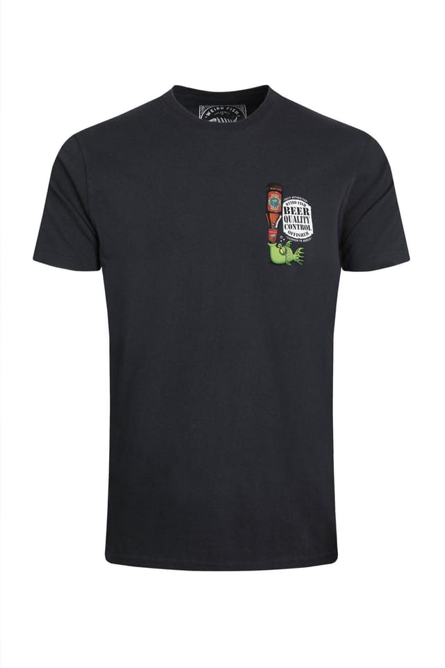 Weird Fish Weird Fish Men's Beer Offisher Artist T-Shirt in Navy - 2