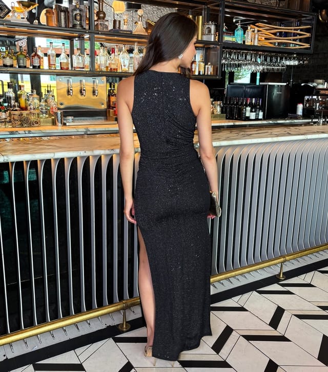 AX Paris Women's Black Sparkly O Ring Maxi Dress AX Paris New Look - 3