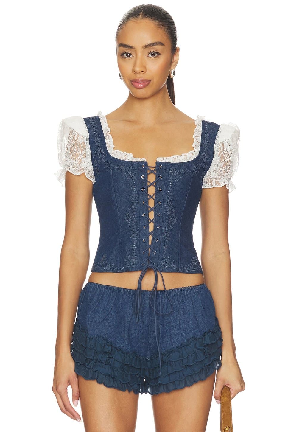 revolve Yasmin Lace Up Top