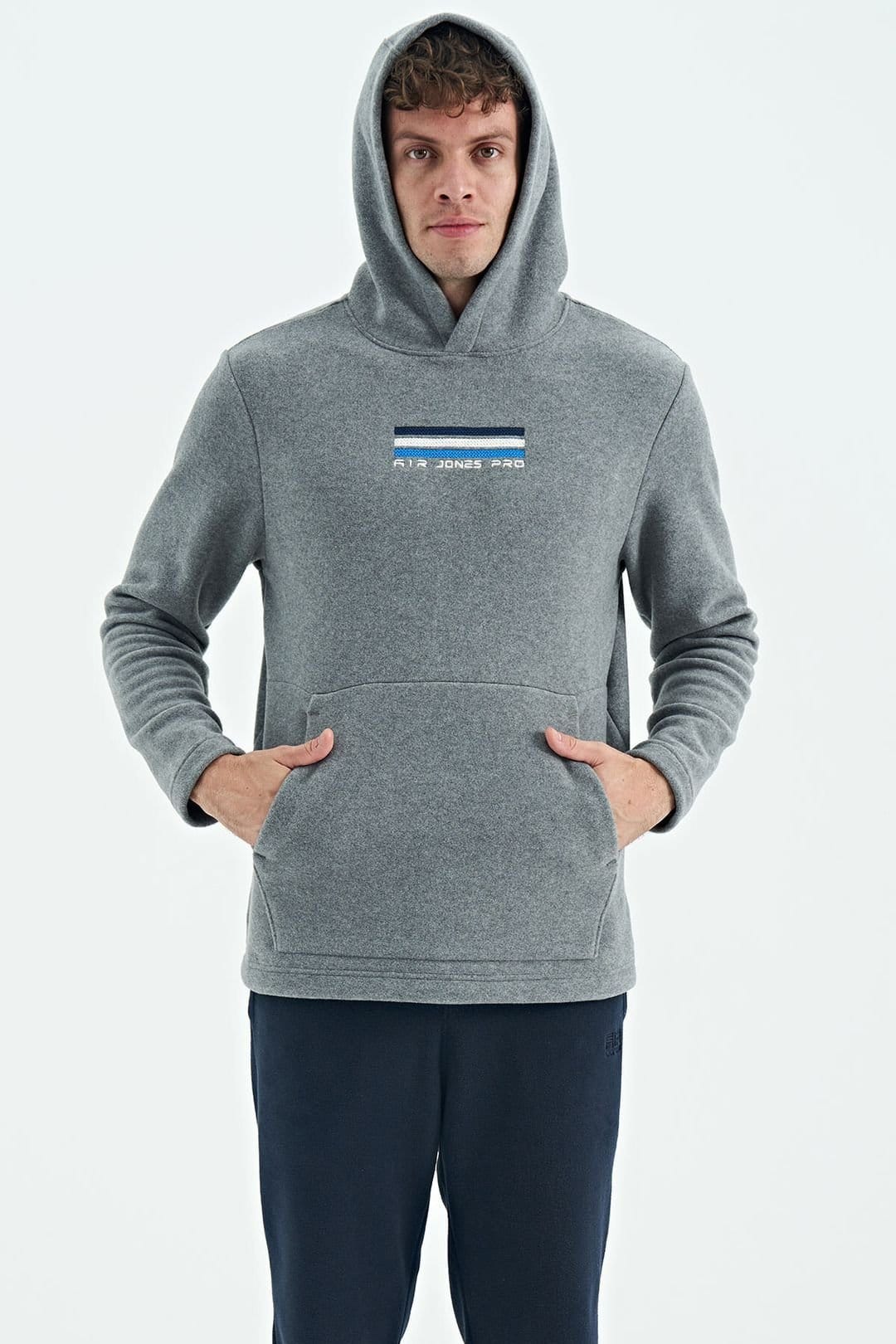 Tommy Life Tommy Life Men's Printed Logo Hoodie in Grey - 4