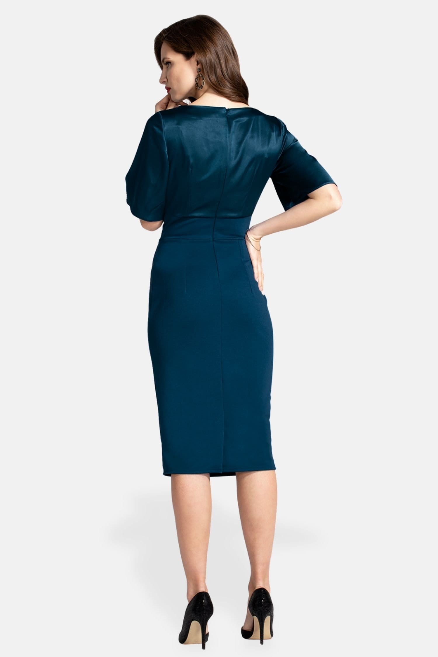 Hot Squash Hot Squash Women's Short Sleeve Cocktail Dress in Teal - 3